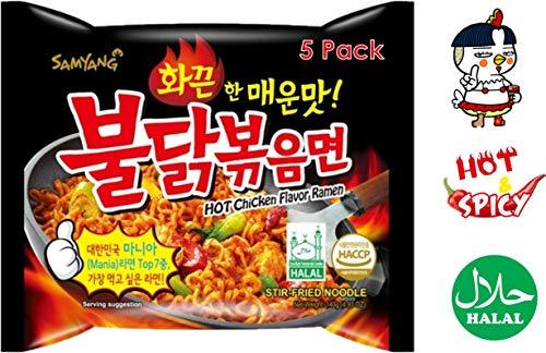 5-Pack Samyang Hot Chicken Flavor Ramen, Stir-Fried Noodle, 5 x 4.93 oz | 700g - Image 2