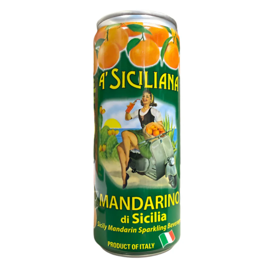 A' Siciliana Sicilian Mandarin Sparkling Beverage, Mandarino di Sicilia, 4 x 330ML Can - Image 3