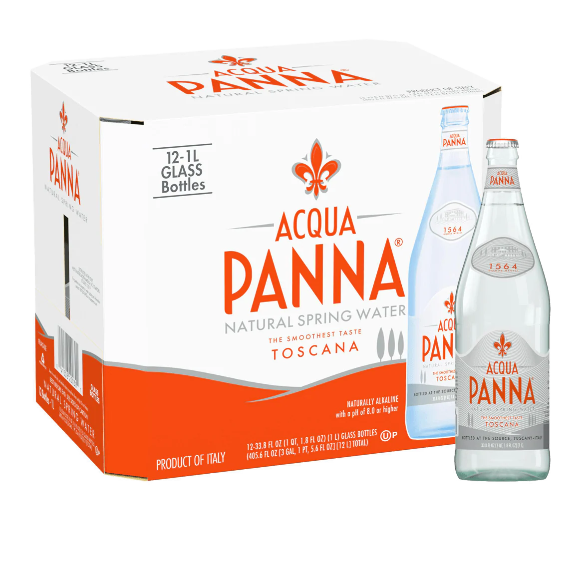 Acqua Panna Natural Spring Water, 33.8 oz | 1 Liter Glass - Image 2