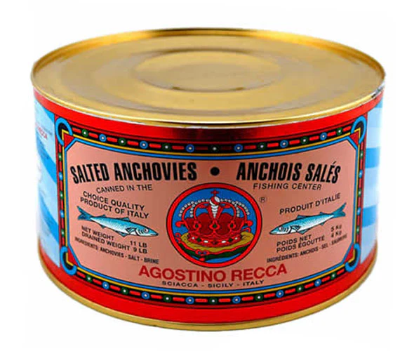 Agostino Recca Salted Anchovies, 11 lbs