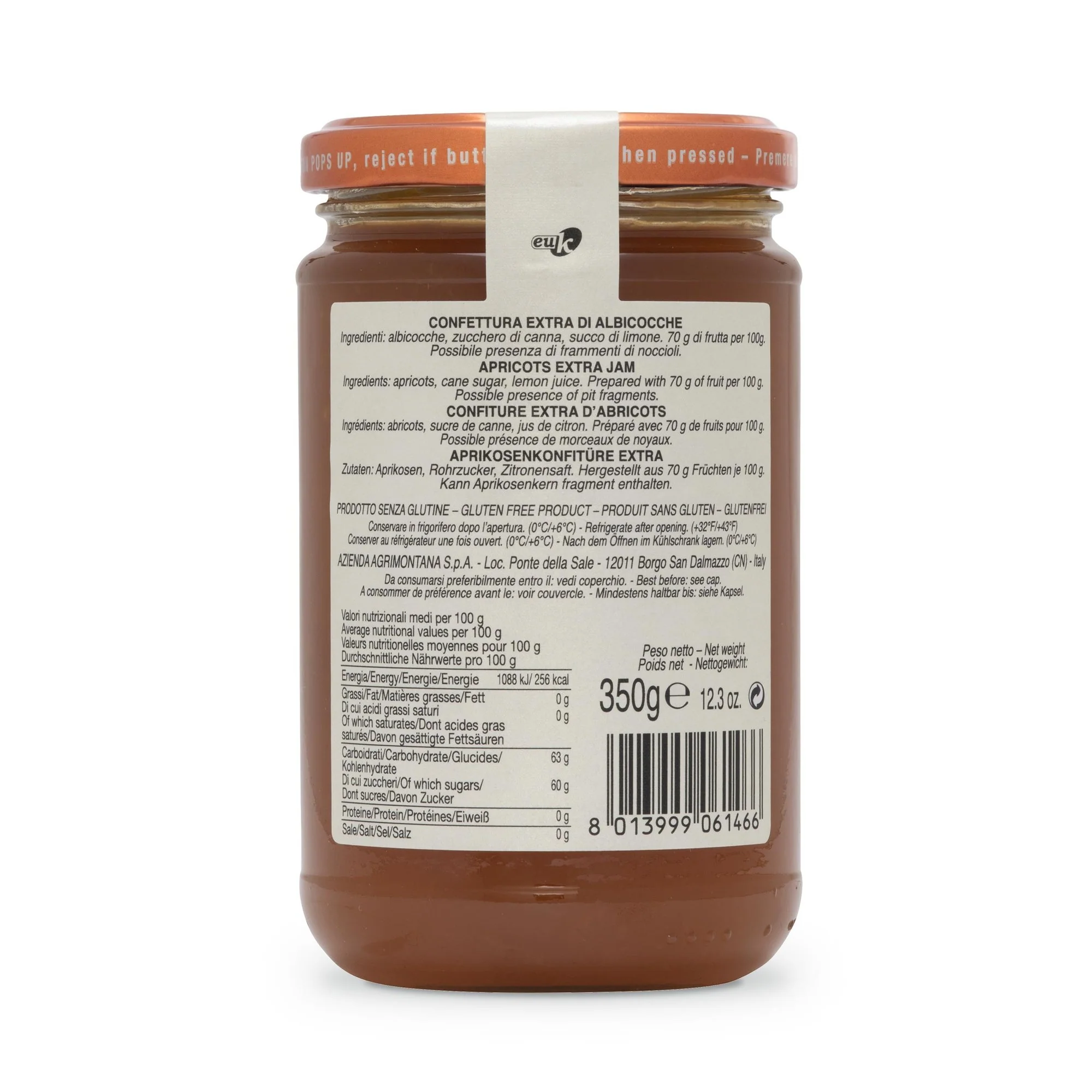Agrimontana Apricots Extra Jam, Albicocche, 12.3 oz | 350g - Image 4