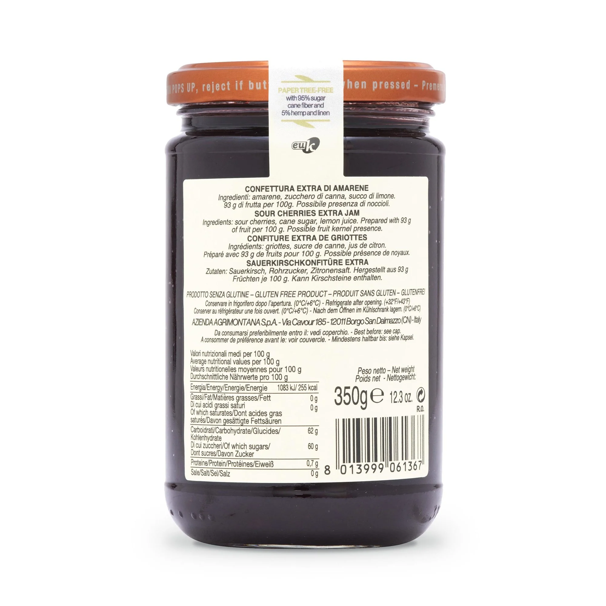 Agrimontana Sour Cherries Extra Jam, Amarene, 12.3 oz | 350g - Image 4
