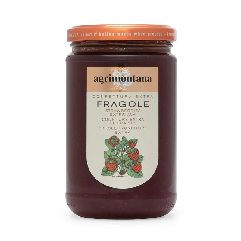 Agrimontana Strawberries Extra Jam, Fragole, 12.3 oz | 350g