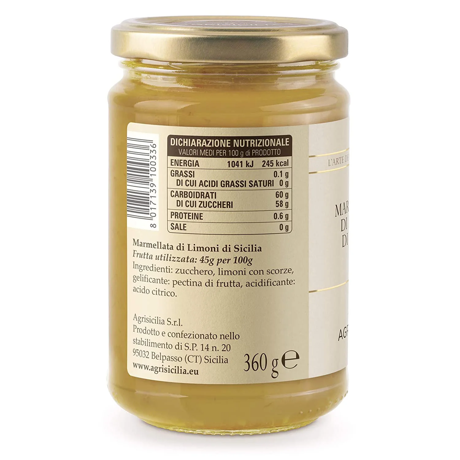 Agrisicilia Sicilian Lemon Marmalade, 12.7 oz | 360g - Image 2
