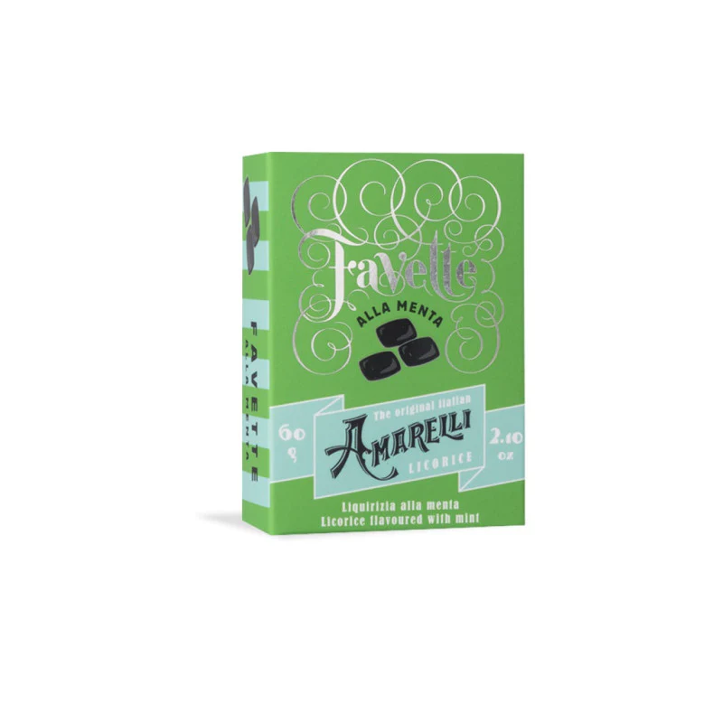 Amarelli – Favette Menta (Licorice with Mint) 2.1 oz (60 g) | Product of Italy