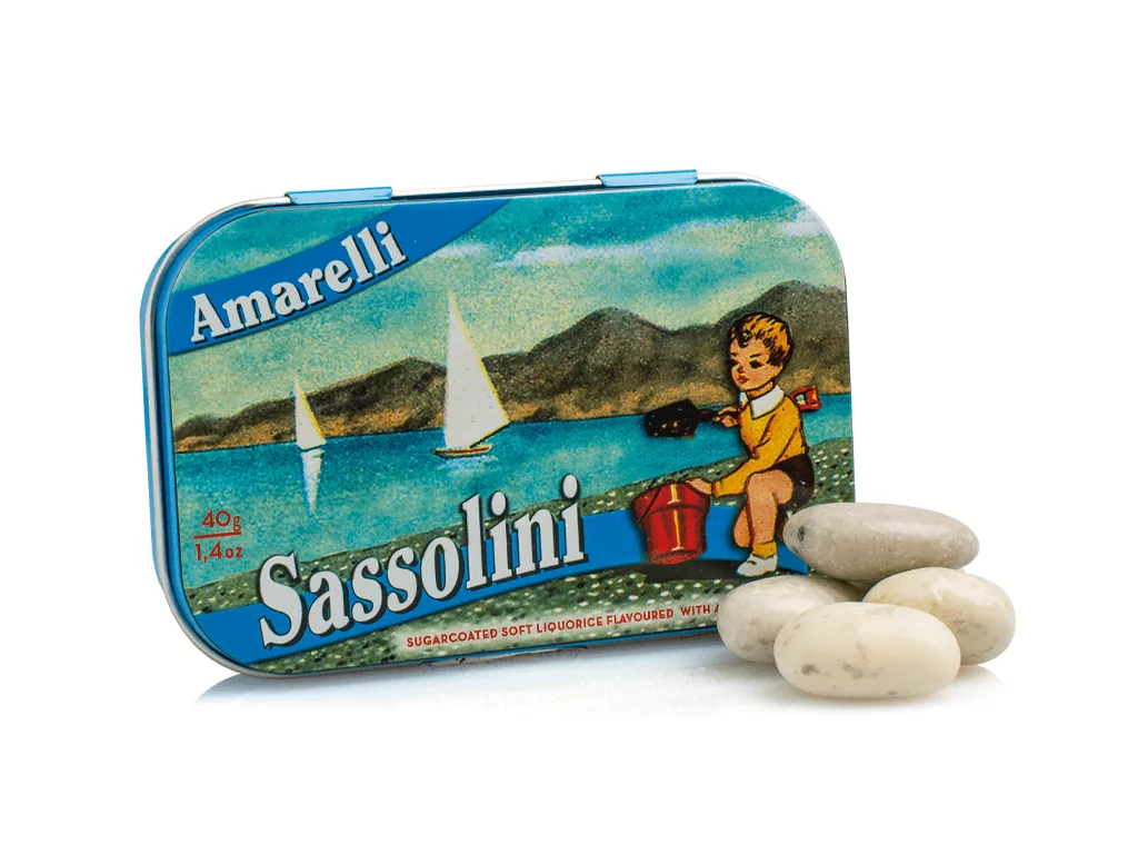 Amarelli Sassolini – Sugar Coated Liquorice Flavoured with Anise, 40g
