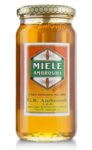Ambrosoli Millefiori Honey – Italian Mixed Wildflower Honey, 17.6 oz (500g)