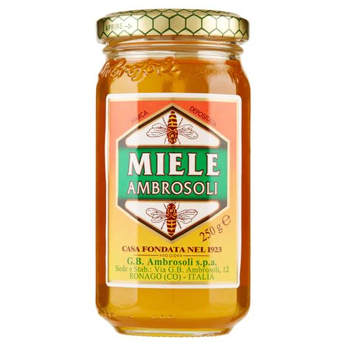 Ambrosoli Millefiori Honey – Italian Mixed Wildflower Honey, 8.8 oz | 250g