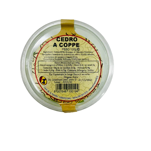 Anna Pezzella Candied Citron (Cedro a Coppe) – 4.23 oz (120g) | Italian Candied Fruit