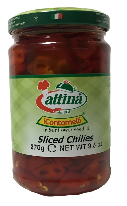 Attina Peperoncini Piccanti Tagliati, Sliced Chillies, 18.34oz | 520g