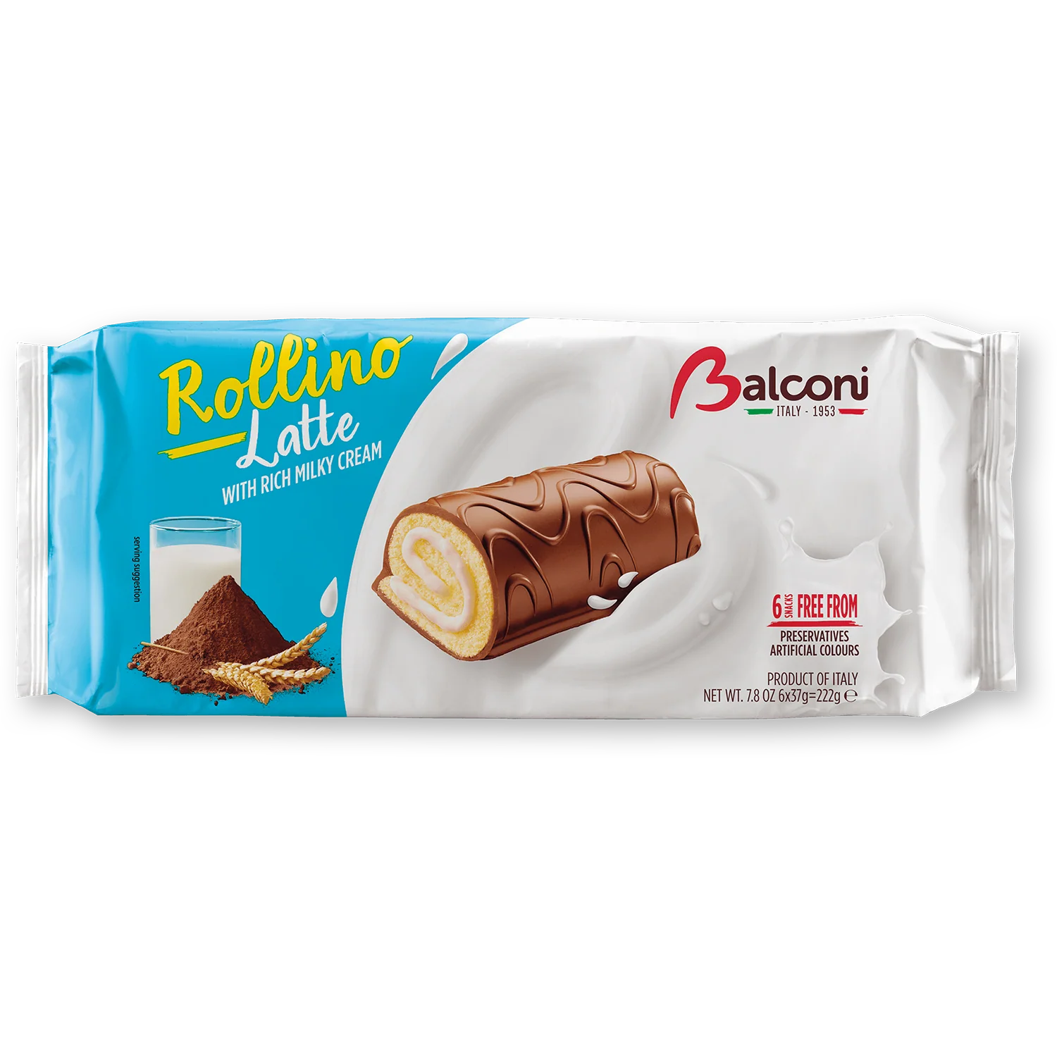 Balconi Rollino Milk, Latte with Rich Milky Cream, 7.8 oz | 222 g