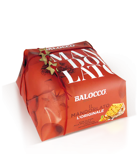 Balocco il Mandorlato Gift Wrapped Panettone with Almonds and Sugar, 1000g