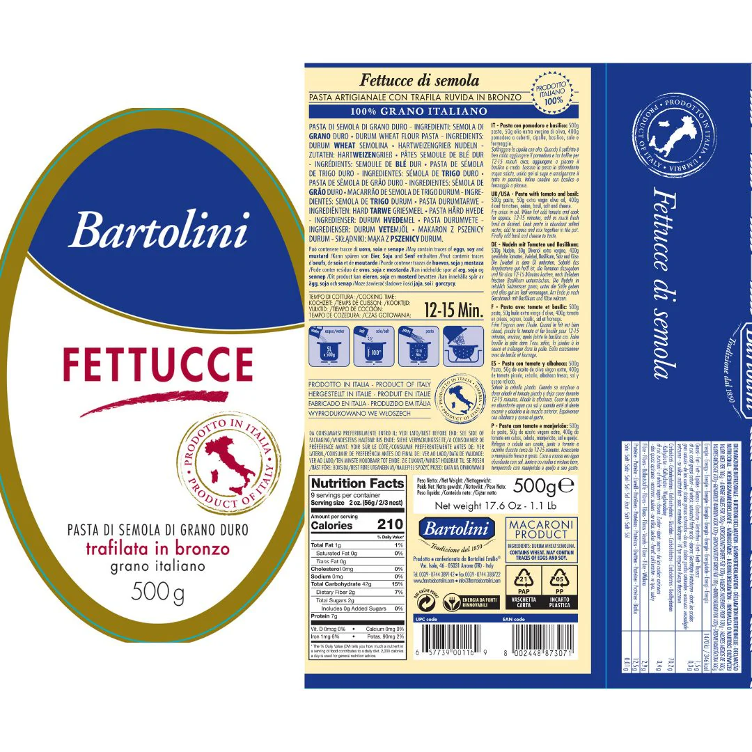 Bartolini Fettucce Pasta, 17.6 oz | 500g - Image 2