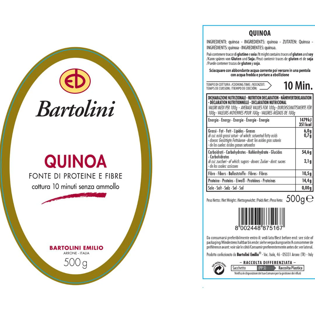 Bartolini Quinoa, Product of Italy, 17.6 oz | 1.1 lb - Image 2