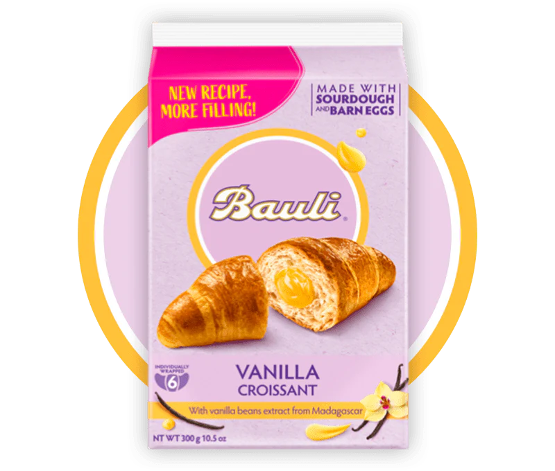 Bauli – Croissant with Vanilla Cream 6 Pack | 10.5 oz (300 g) | Product of Italy
