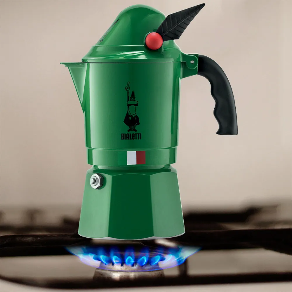 Bialetti Moka Express Alpina, 3-Cup Stovetop Espresso Machine, Green - Image 4