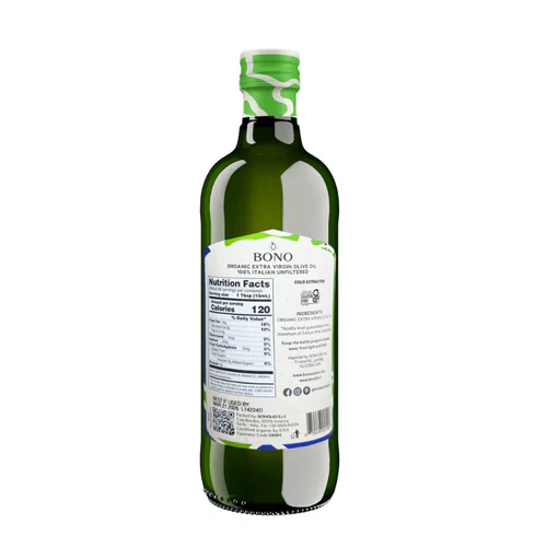 Bono Organic 100% Italian, Unfiltered Extra Virgin Olive Oil, 33.8 FL oz - Image 2