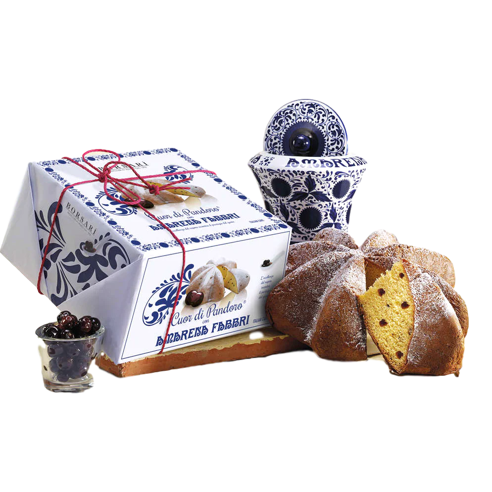 Borsari Cuor di Pandoro With Amarena Fabbri Cherries, 26.45 oz | 750g - Image 2