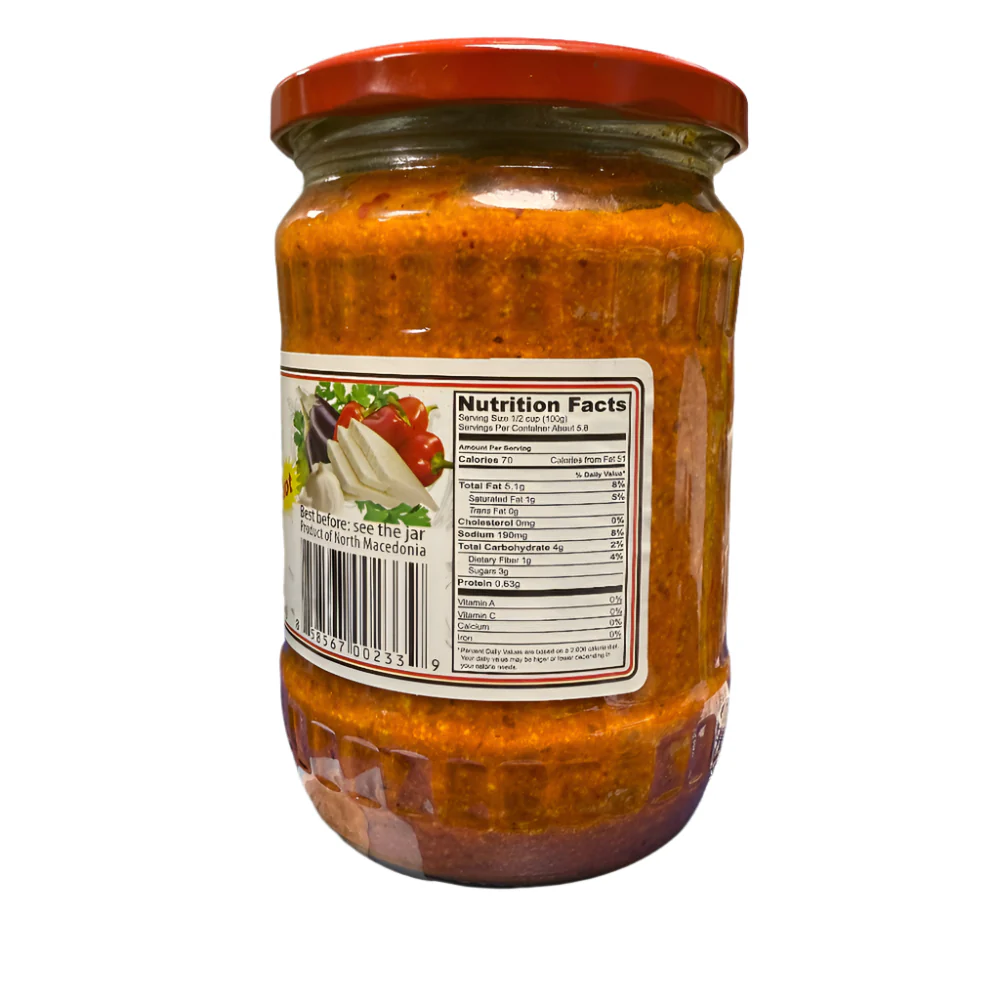 Brian's Urnebes Vegetable Spread, Ajver with Cheese, Hot, 19.4 oz | 550g - Image 3
