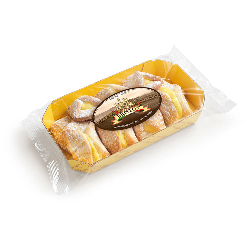 Bristot Bauletti Pastries Lemon Cream, Shortbread with Lemon Cream, 7 oz | 200g