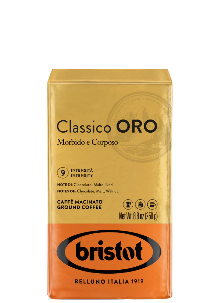 Bristot Classico Oro, Ground Coffee, 9 Intensity, Medium Roast