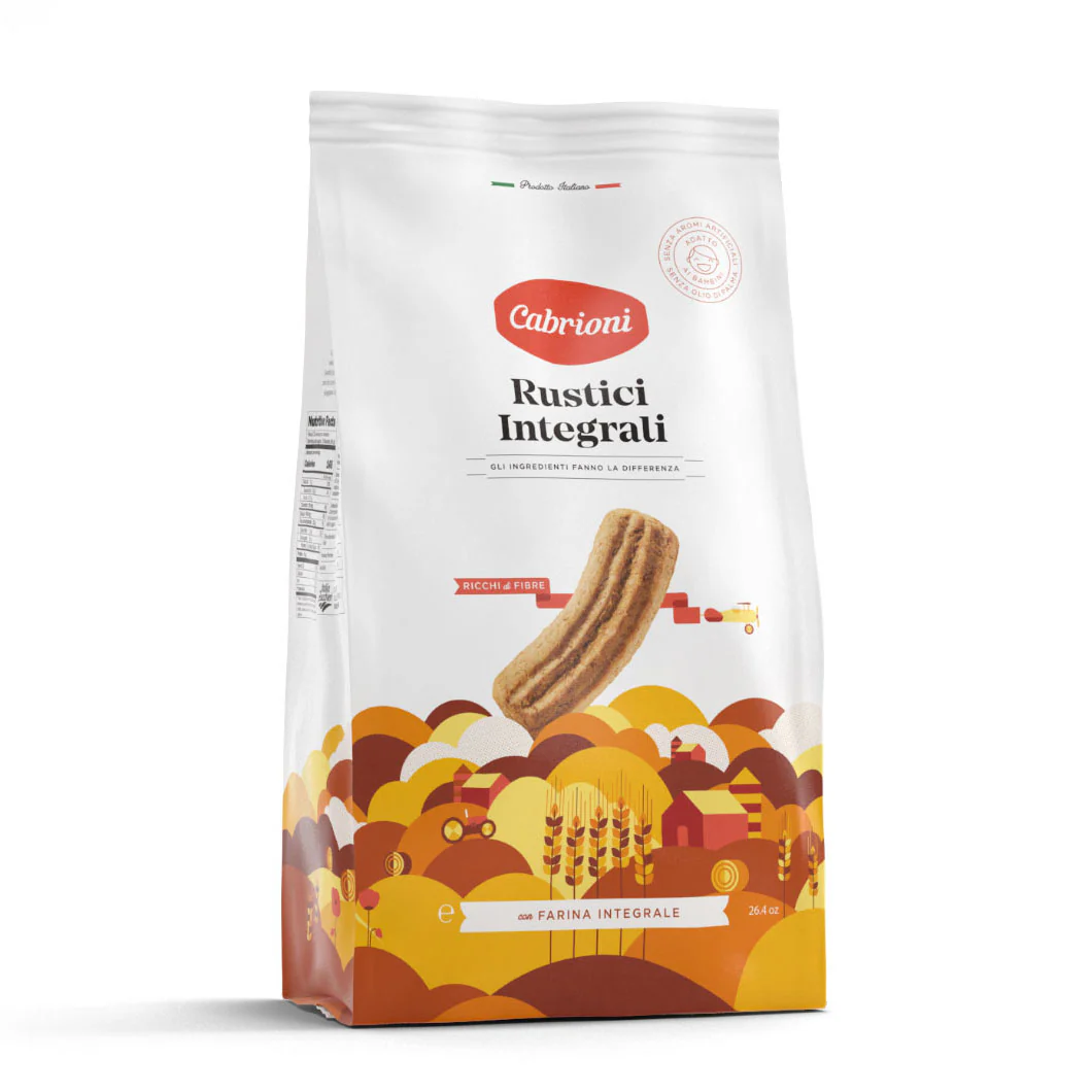 Cabrioni Rustic Wholewheat Cookies, Rustici Integrali, 23 oz | 650g