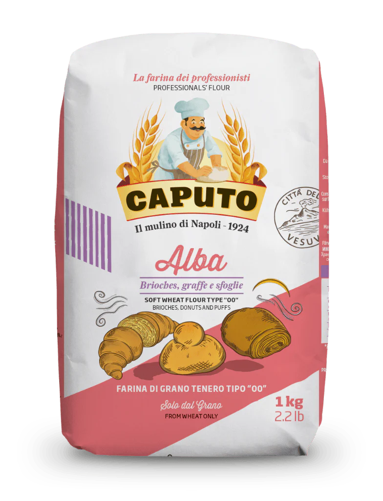 Caputo Alba Type 00 Flour – Italian Soft Wheat Flour for Brioches, Donuts & Pastries, 2.2 lb | 1 kg