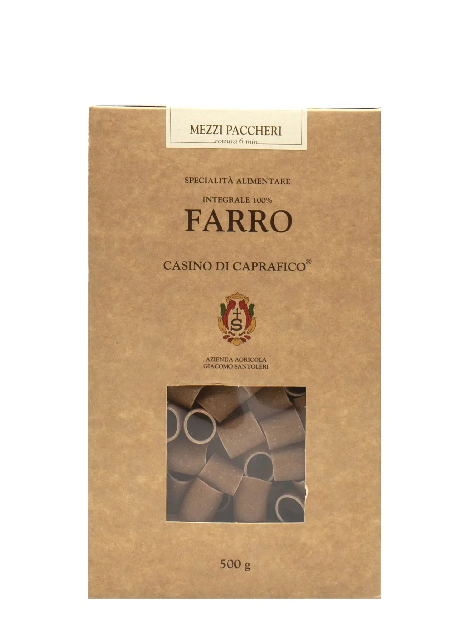 Casino Di Caprafico Farro Pasta Mezzi Paccheri, 17.6 oz | 500g - Image 2