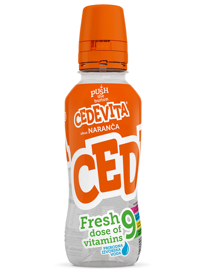 Cedevita Orange Flavor Drink, Fresh Dose of 9 Vitamins, 11.5 FL OZ