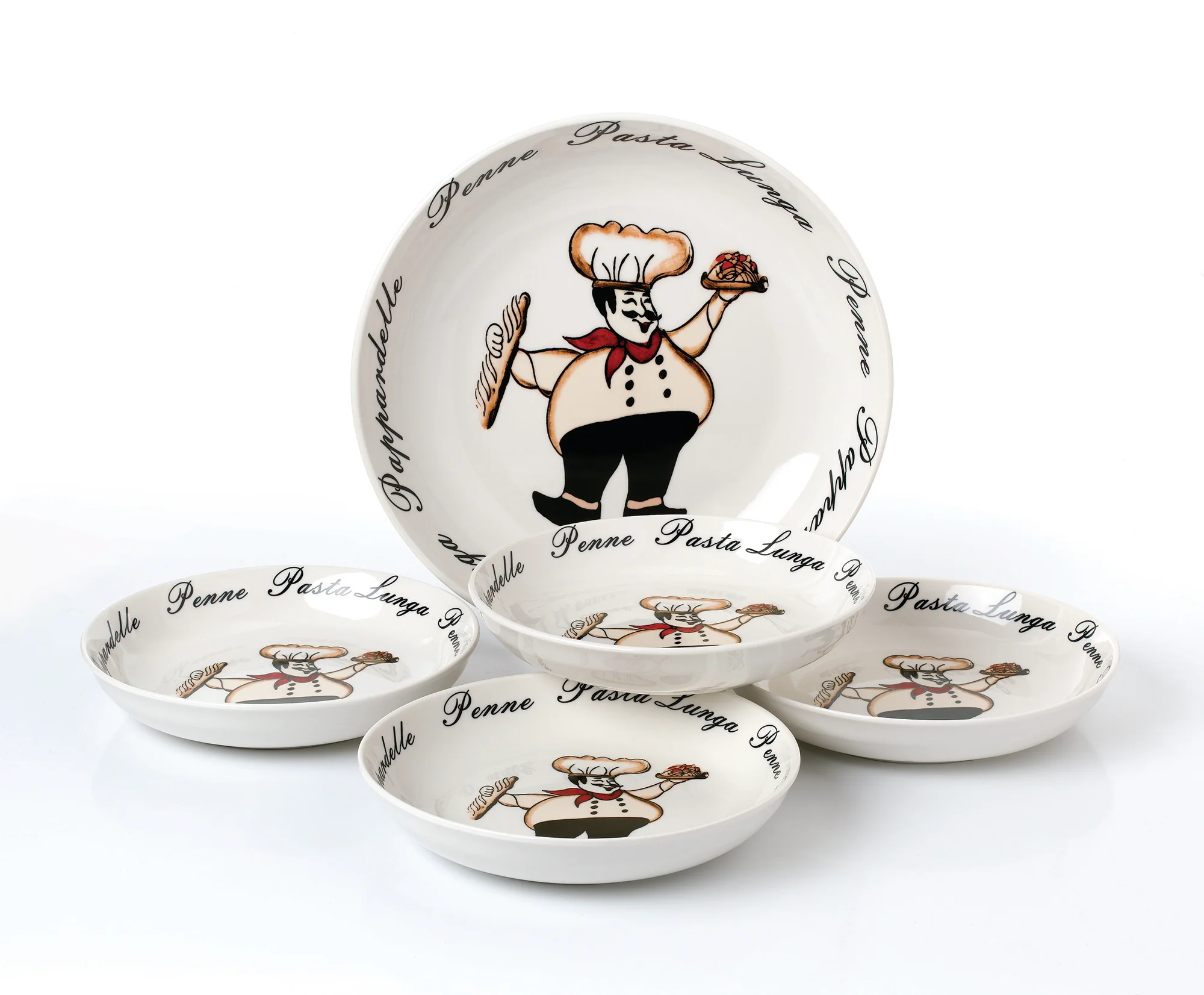 Chef 5 Piece Porcelain Pasta Set