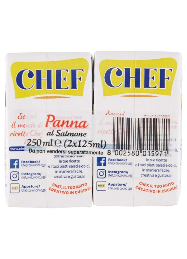 Chef Panna al Salmone – Cream with Salmon, 2x125ml - Image 2