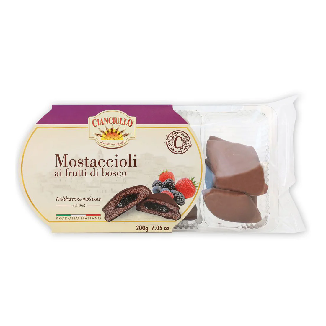 Cianciullo Mostaccioli Filled with Wildberry, 7 oz | 200g g