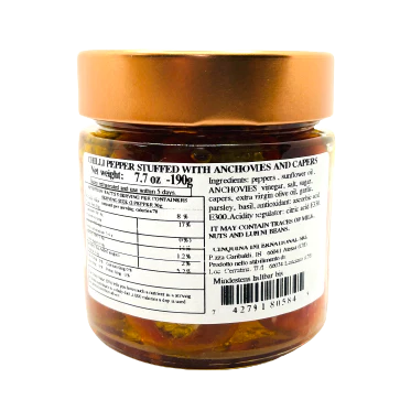 Cinquina Chilli Peppers Stuffed with Anchovies & Capers, 7.7 oz | 190g - Image 2