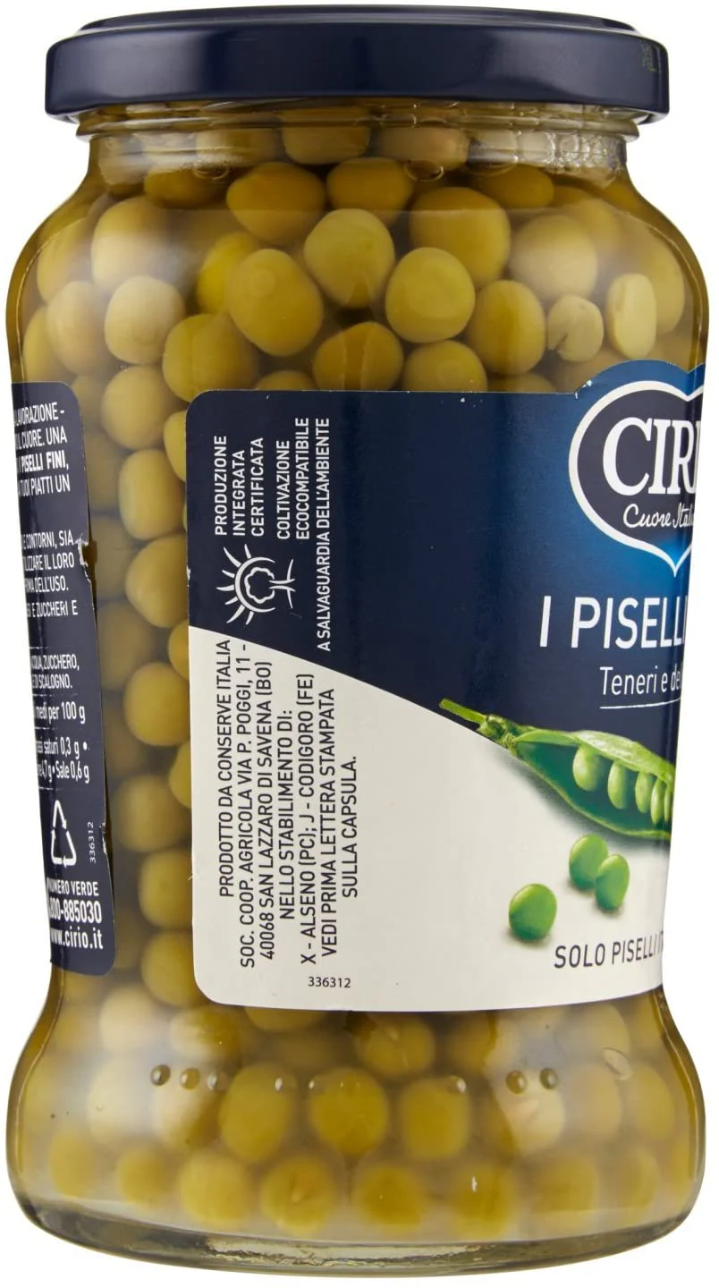 Cirio Peas, Piselli Fini, 12.6 oz | 360g - Image 2