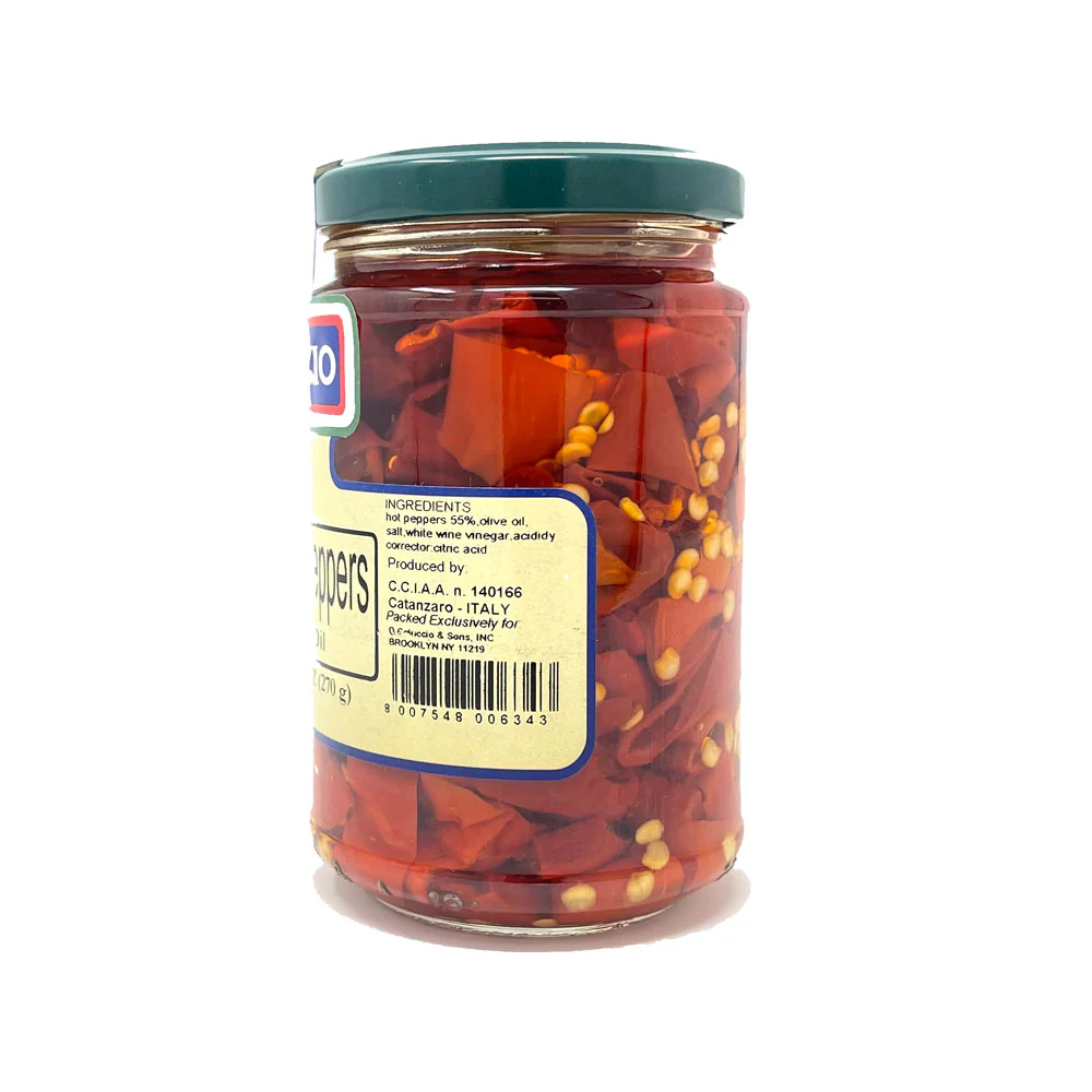 Coluccio Hot Sliced Peppers in Olive Oil, 9.52 oz | 270g - Image 2