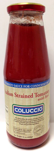Coluccio Italian Strained Tomatoes with Basil, 680g
