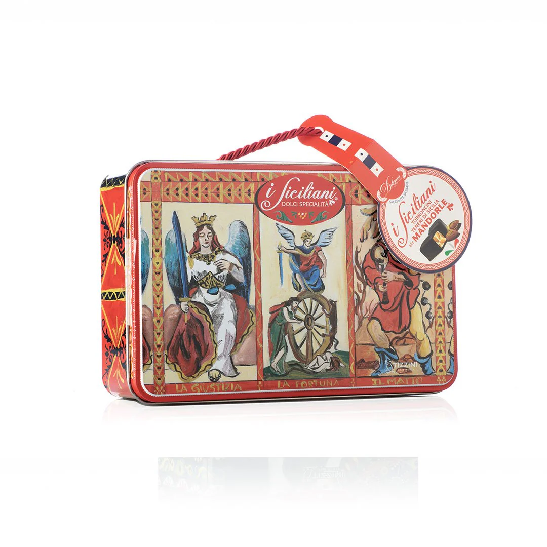 Dolgam Gift Tin Torroncini Soft Nougat Assorted Flavors, 8.8 oz - Image 2