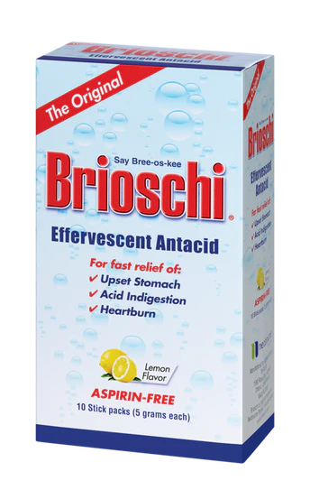 Brioschi Effervescent Travel Packs, 10 Sticks Packs
