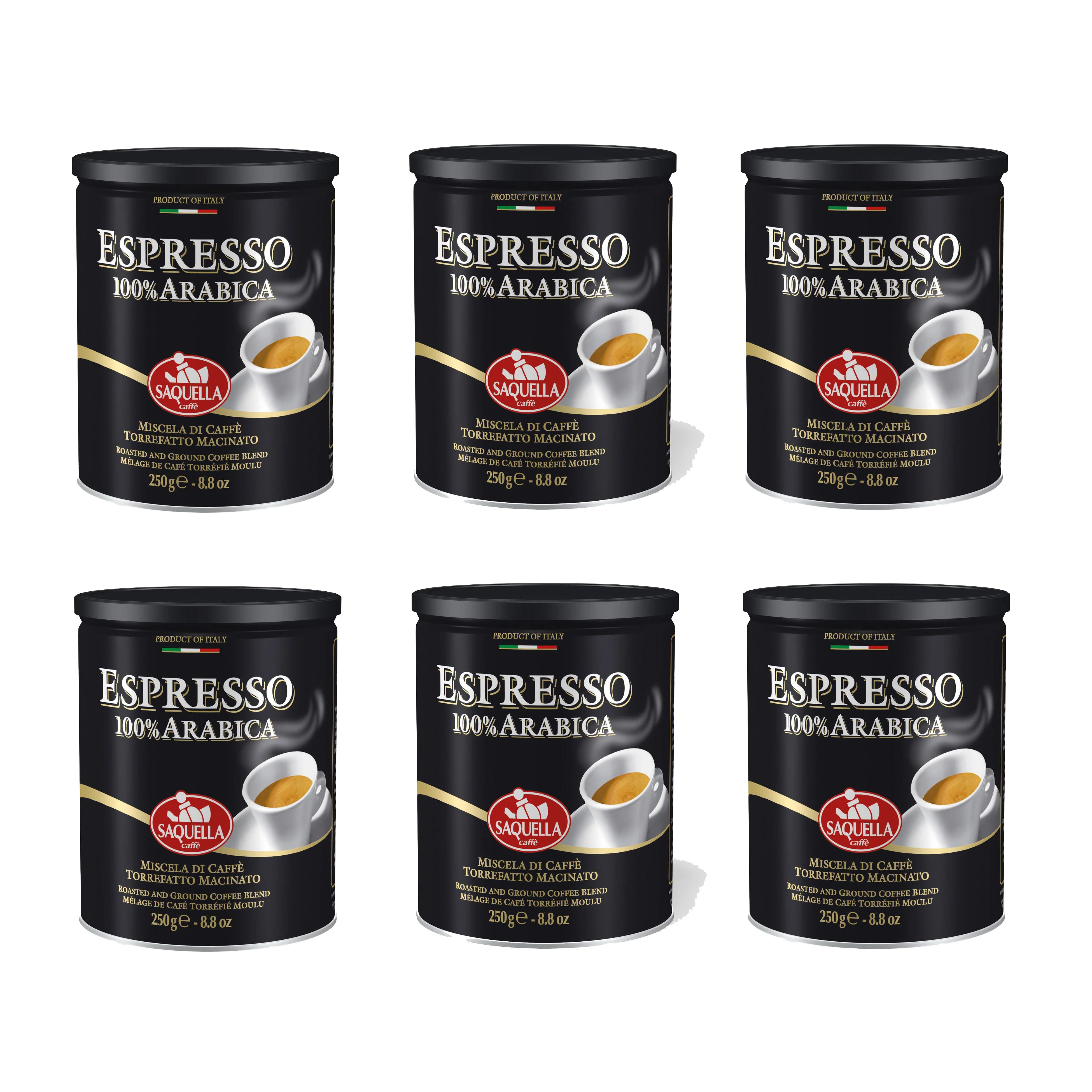 Saquella Caffe Espresso 100% Arabica Tin, 8.8 oz | 250g - Image 2