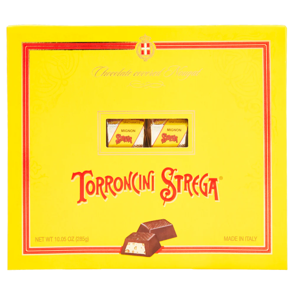 Strega Mini Hard Nougat, Torroncini Strega, 32 Piece Box, 10.05 oz | 285g
