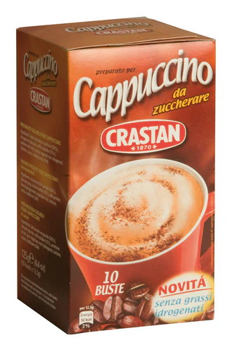 Crastan UNSWEETENED Instant CAPPUCCINO - 10 single-portion bags