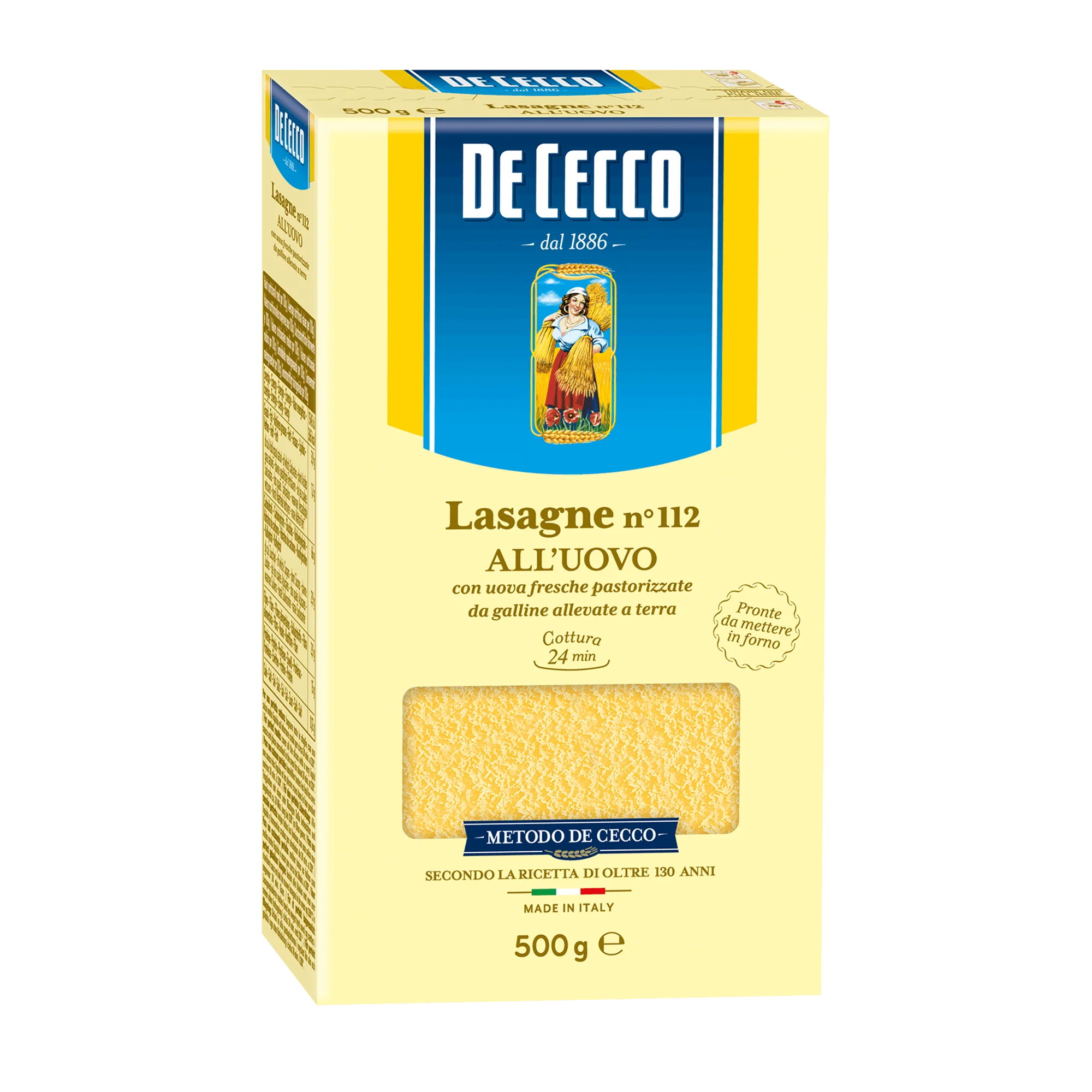 De Cecco Egg Lasagne, #112, 1 lb | 453g