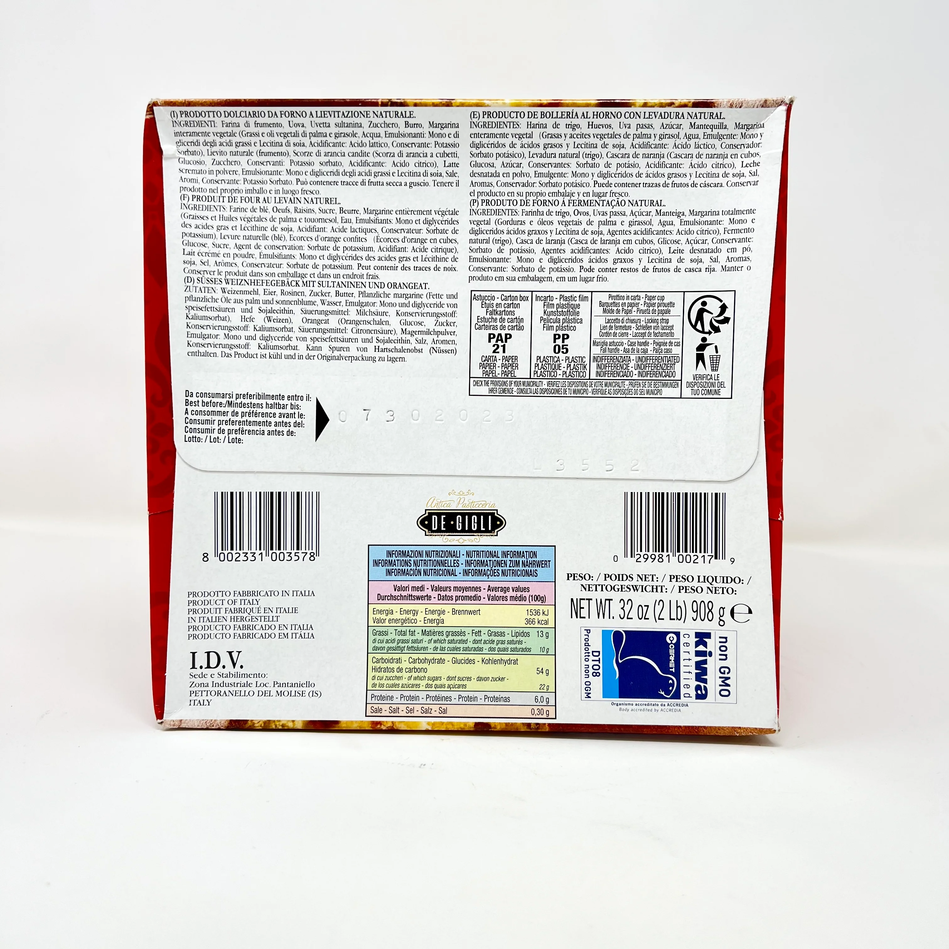 De Gigli Panettone Classic, Made in Italy, 2 lb | 32oz - Image 3