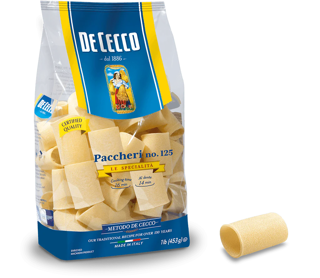 De Cecco Paccheri, #125, 1 lb | 453g