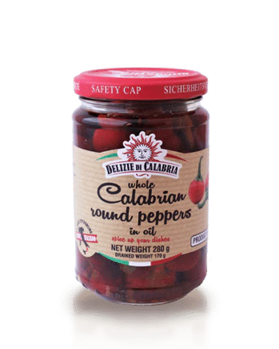 Delizie Di Calabria Cherry Calabrian Chili Peppers, 9.87 oz | 280g