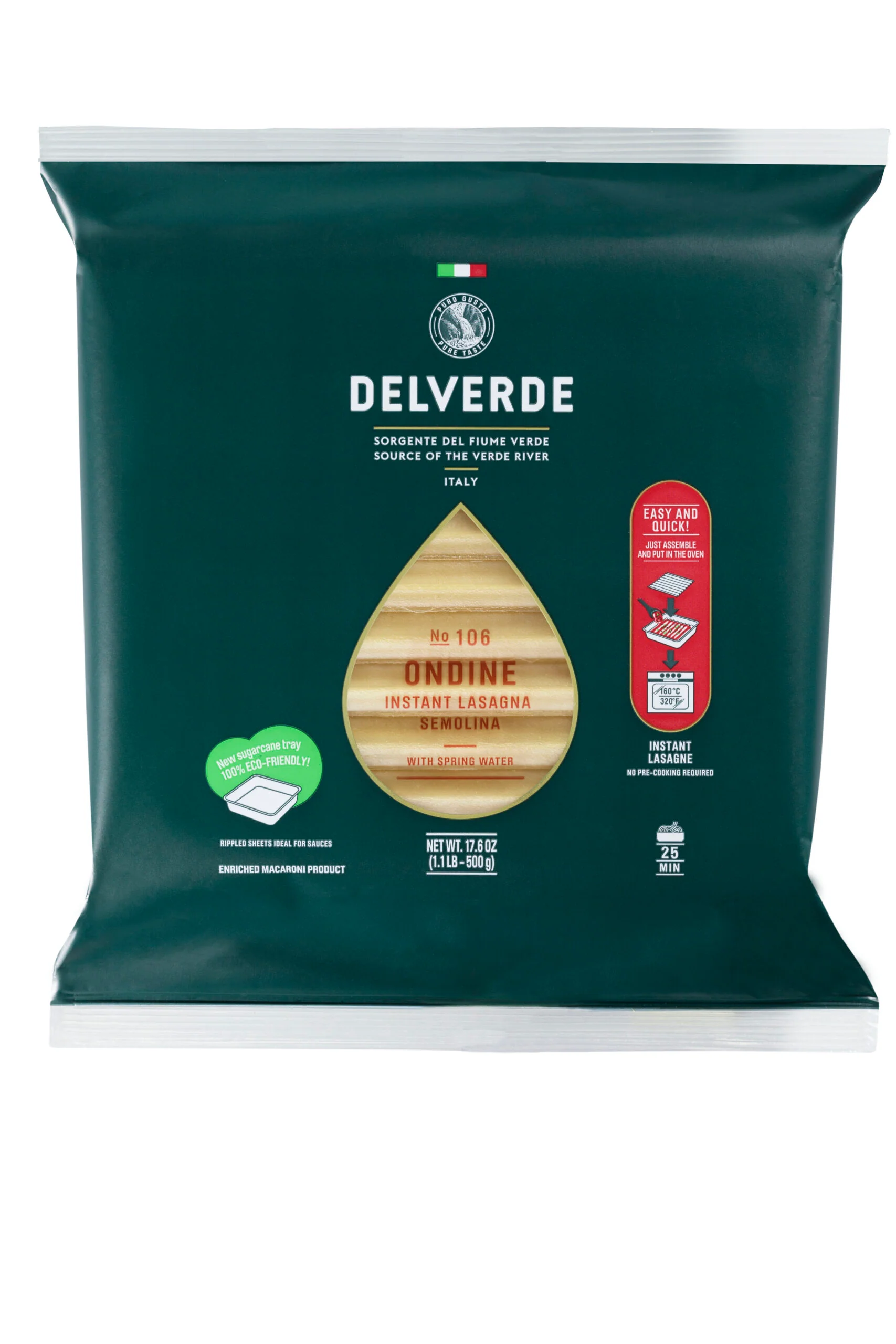 Delverde #106 Instant Semolina Lasagna Ondine