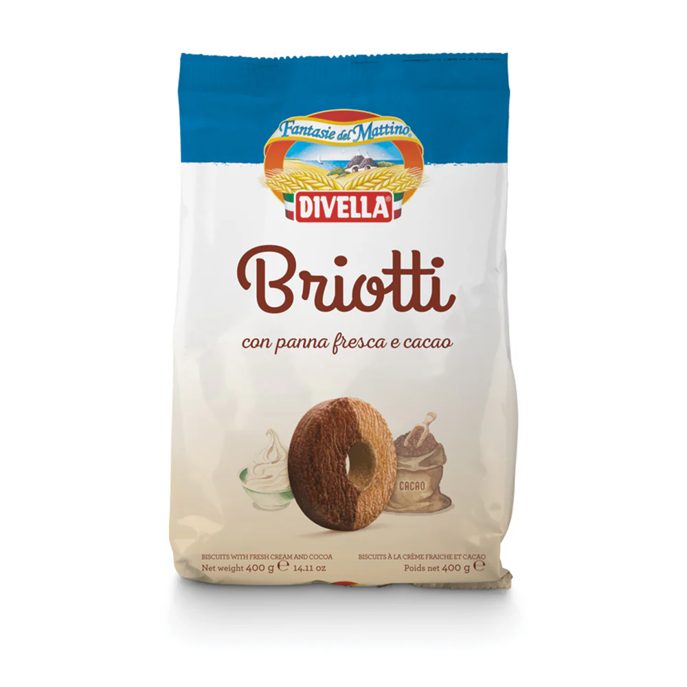 Divella Briotti With Chocolate and Whipping Cream Cookies, 14 oz | 400 g