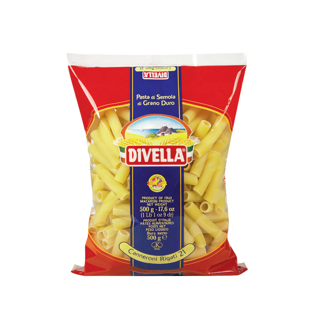 Divella Cannelloni Rigati #21, 500g | Product of Italy