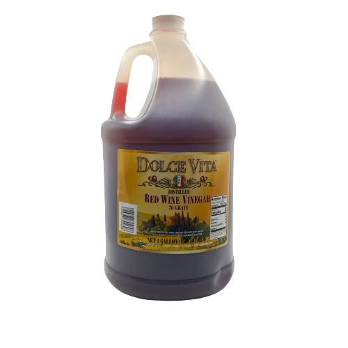 Dolce Vita Distilled Red Vinegar (Wine Flavor), 7% Acidity, 1 Gallon