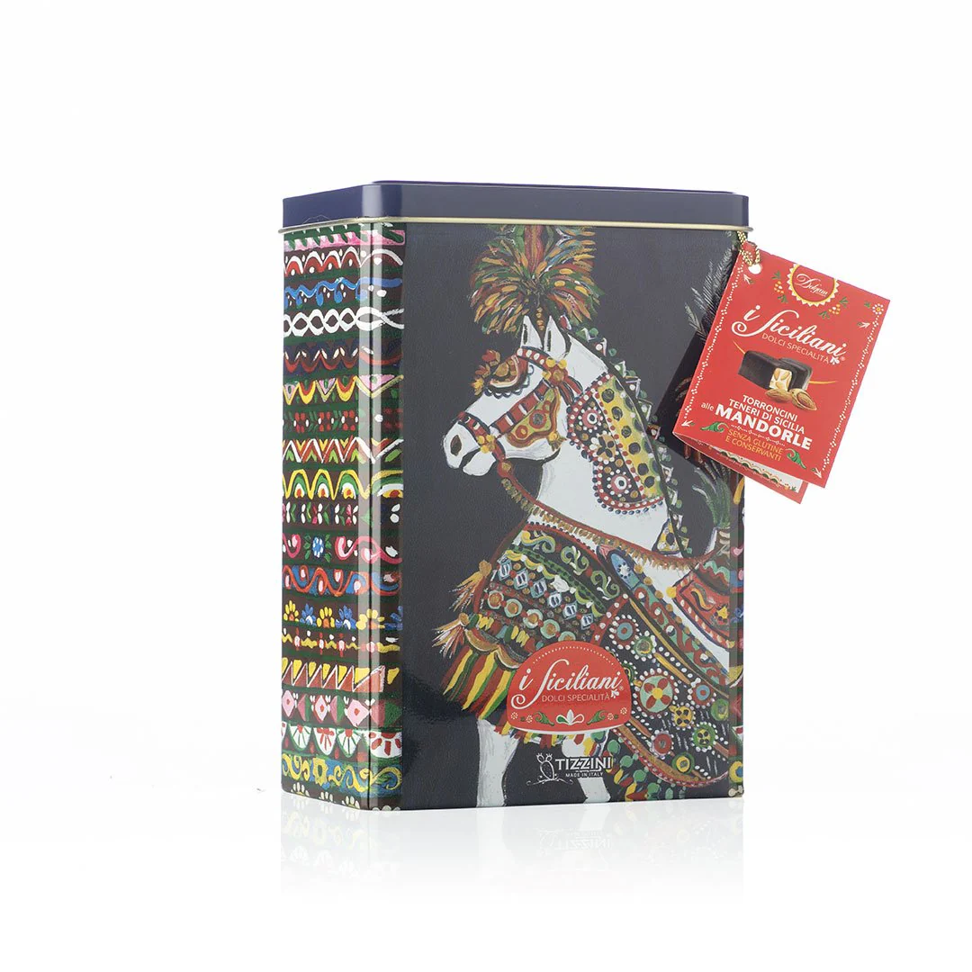 Dolgam Tall Gift Tin Torroncini Soft Nougat 6 Assorted Flavors, 8.8 oz | 250g - Image 2